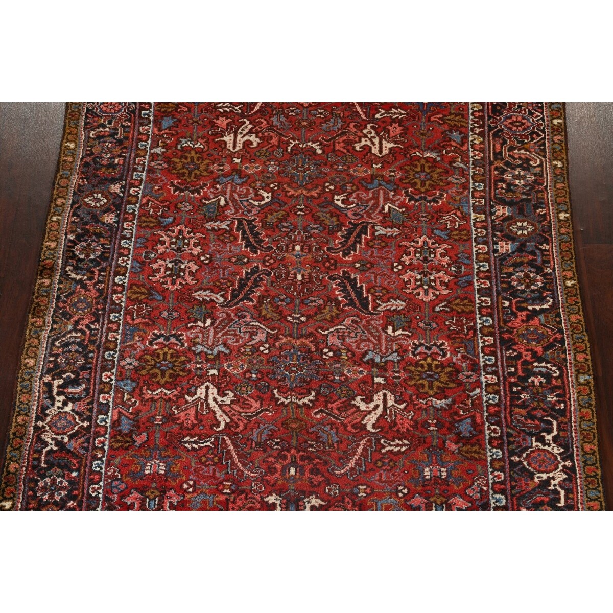 Vintage Traditional Heriz Persian Area Rug Handmade Wool Carpet - 7'2" x 8'9"
