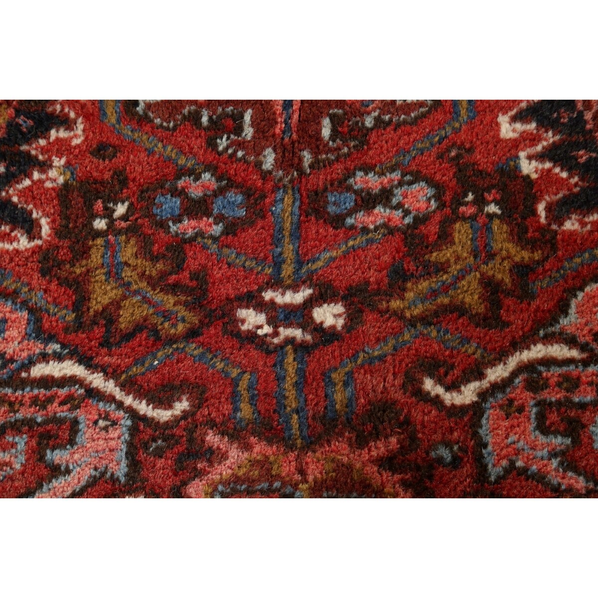 Vintage Traditional Heriz Persian Area Rug Handmade Wool Carpet - 7'2" x 8'9"