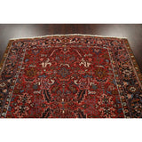 Vintage Traditional Heriz Persian Area Rug Handmade Wool Carpet - 7'2" x 8'9"