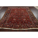 Vintage Traditional Heriz Persian Area Rug Handmade Wool Carpet - 7'2" x 8'9"