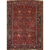 Vintage Traditional Heriz Persian Area Rug Handmade Wool Carpet - 7'2" x 8'9"