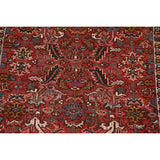 Vintage Traditional Heriz Persian Area Rug Handmade Wool Carpet - 7'2" x 8'9"