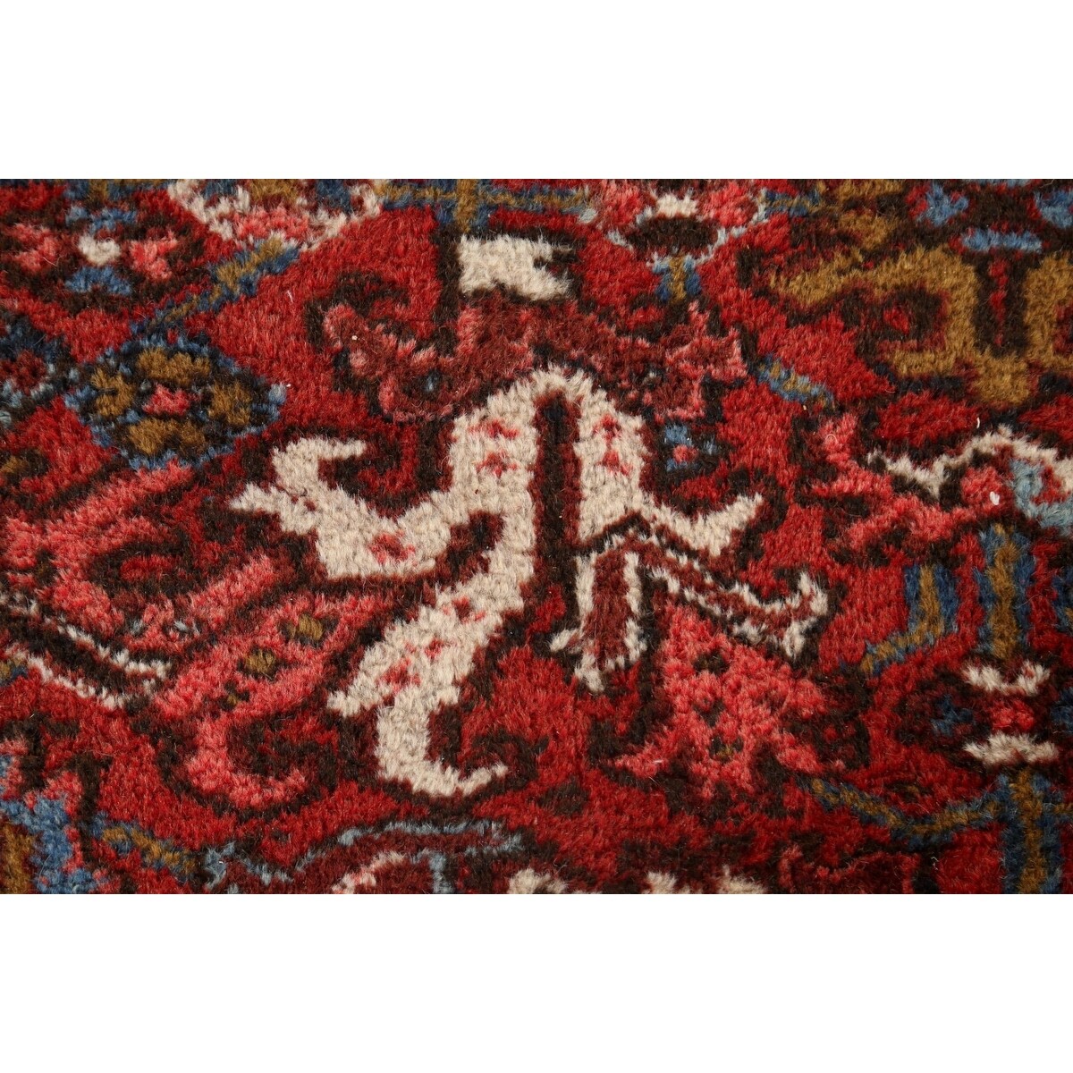 Vintage Traditional Heriz Persian Area Rug Handmade Wool Carpet - 7'2" x 8'9"
