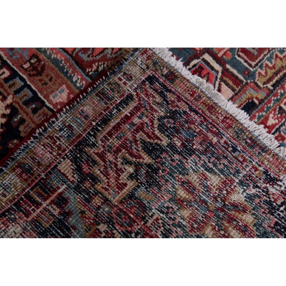 Vintage Traditional Heriz Persian Oriental Hand Knotted Wool Area Rug - 11'7" x 7'10"