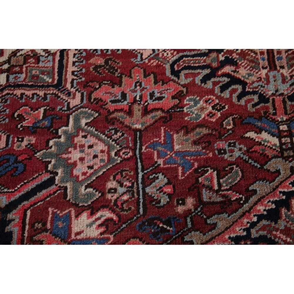 Vintage Traditional Heriz Persian Oriental Hand Knotted Wool Area Rug - 11'7" x 7'10"