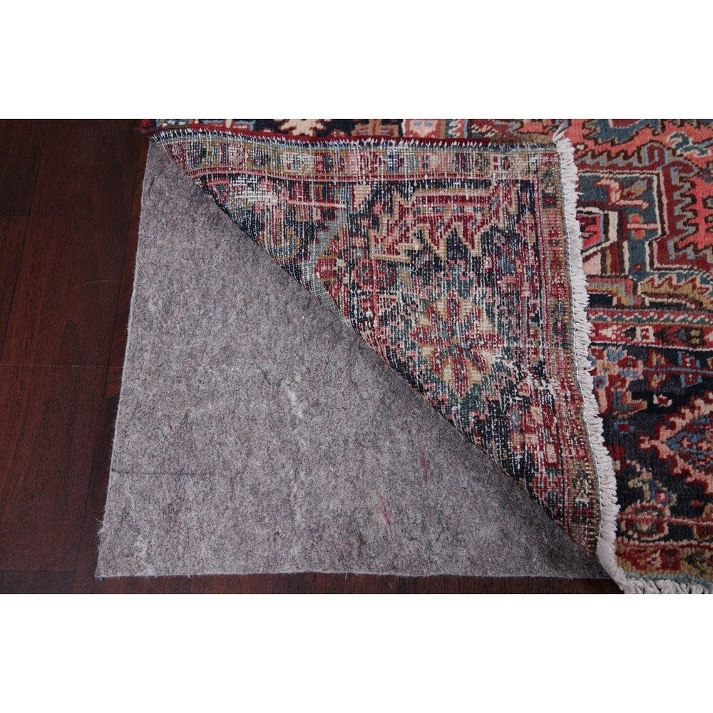 Vintage Traditional Heriz Persian Oriental Hand Knotted Wool Area Rug - 11'7" x 7'10"