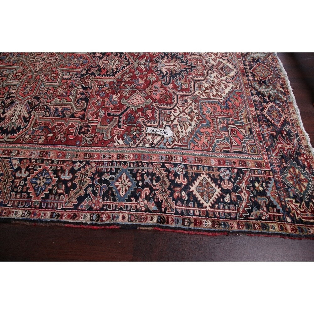 Vintage Traditional Heriz Persian Oriental Hand Knotted Wool Area Rug - 11'7" x 7'10"