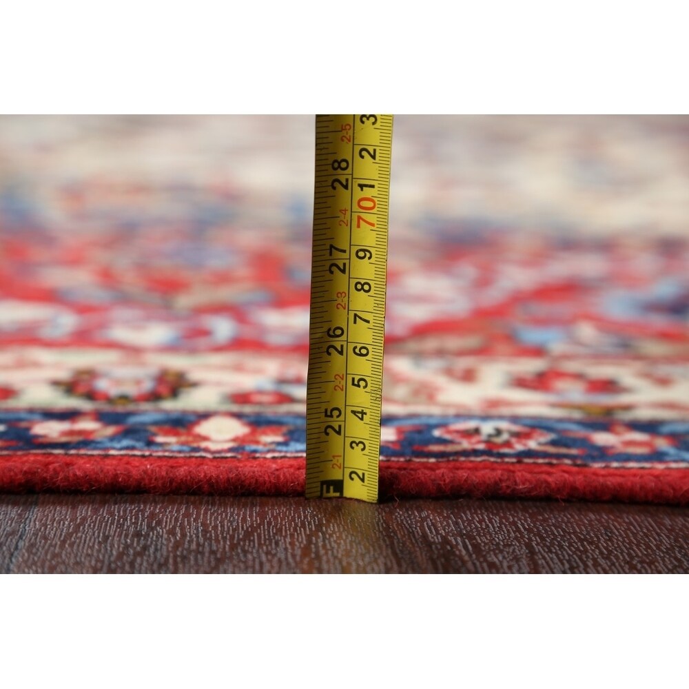 Vintage Traditional Isfahan Medallion Handmade Wool Persian Area Rug - 13'8" x 10'2"