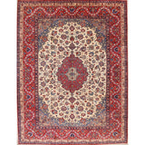 Vintage Traditional Isfahan Medallion Handmade Wool Persian Area Rug - 13'8" x 10'2"