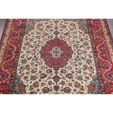 Vintage Traditional Isfahan Medallion Handmade Wool Persian Area Rug - 13'8" x 10'2"