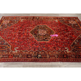 Vintage Tribal Geometric Lori Persian Area Rug Hand-Knotted Carpet - 5'3" x 7'11"