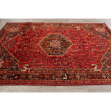 Vintage Tribal Geometric Lori Persian Area Rug Hand-Knotted Carpet - 5'3" x 7'11"