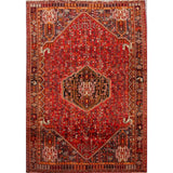 Vintage Tribal Geometric Lori Persian Area Rug Hand-Knotted Carpet - 5'3" x 7'11"