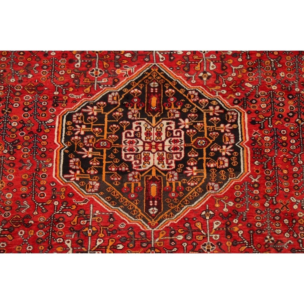 Vintage Tribal Geometric Lori Persian Area Rug Hand-Knotted Carpet - 5'3" x 7'11"