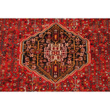 Vintage Tribal Geometric Lori Persian Area Rug Hand-Knotted Carpet - 5'3" x 7'11"