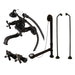 Kingston Brass Vintage Tub Wall Mount Clawfoot Tub Faucet Package with Supply Line