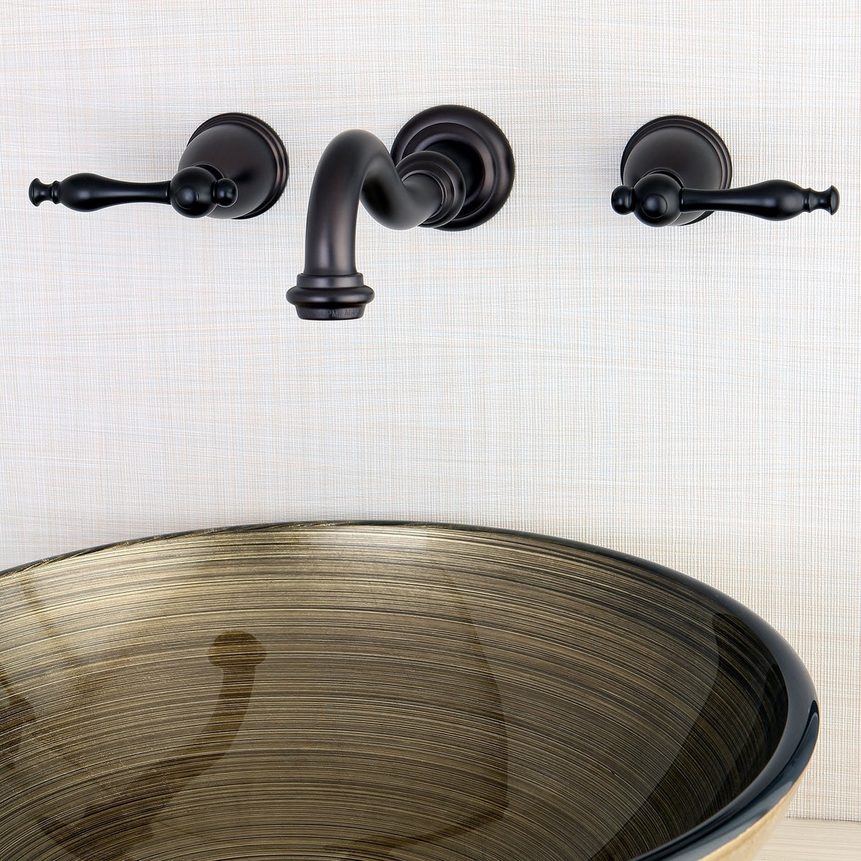 Kingston Brass Vintage Two-Handle 3-Hole Wall Mount Bathroom Faucet