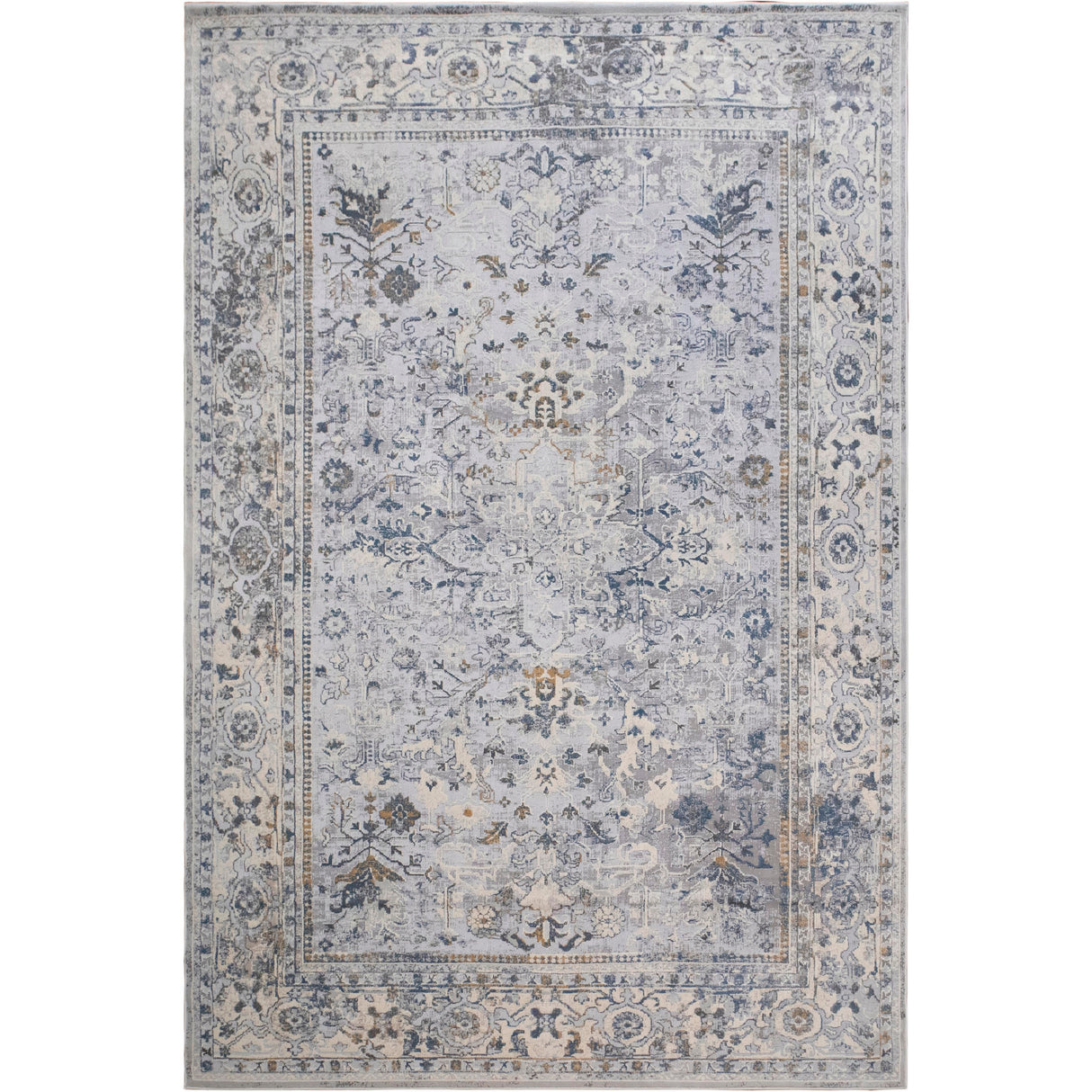 Vintage Zinnia Light Grey Blue Rug