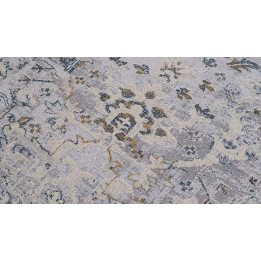 Vintage Zinnia Light Grey Blue Rug