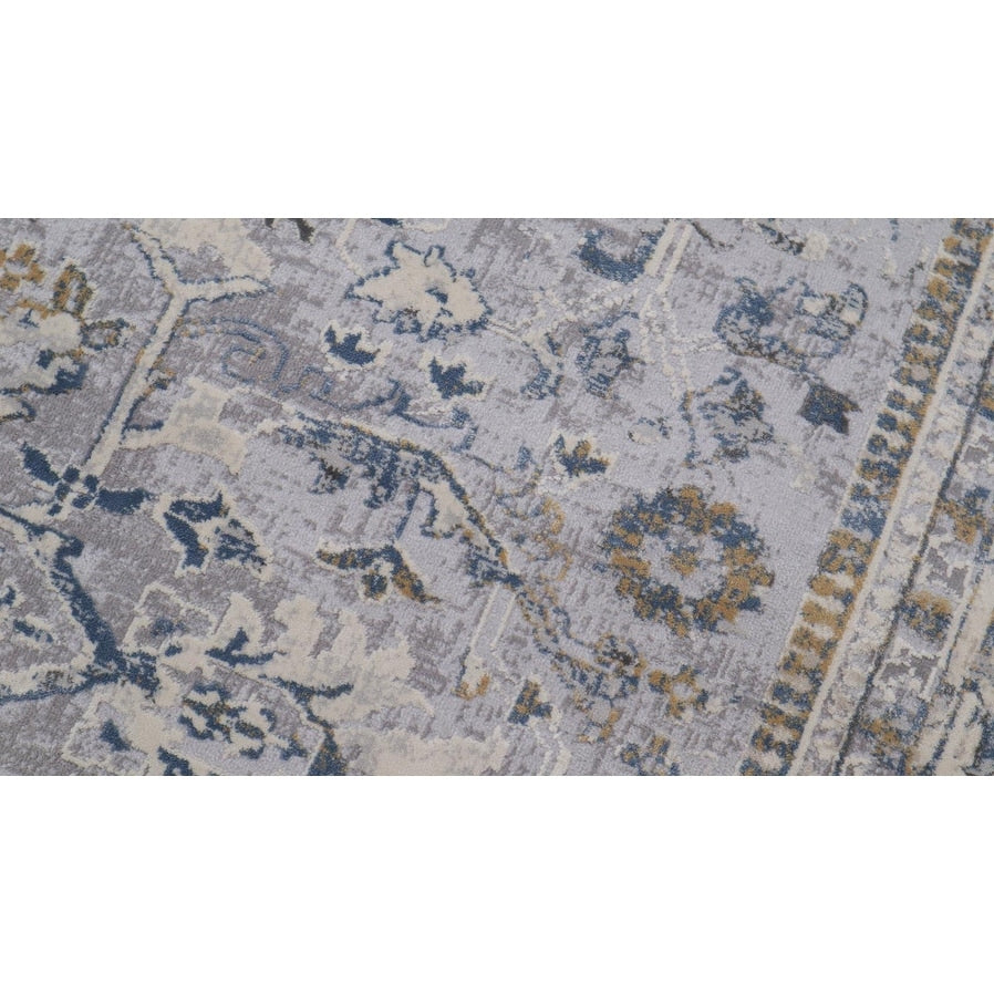Vintage Zinnia Light Grey Blue Rug