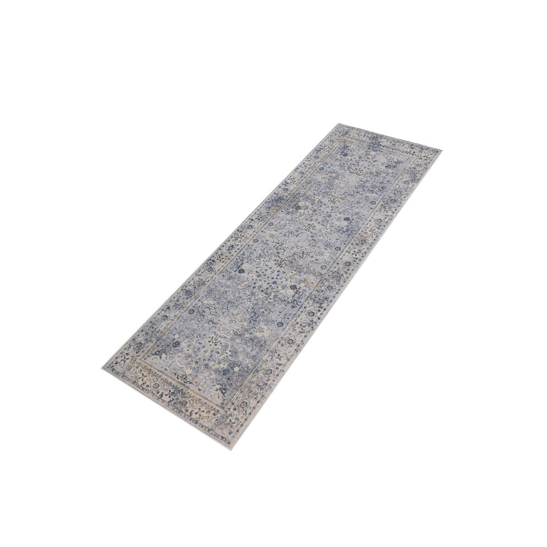 Vintage Zinnia Light Grey Blue Rug