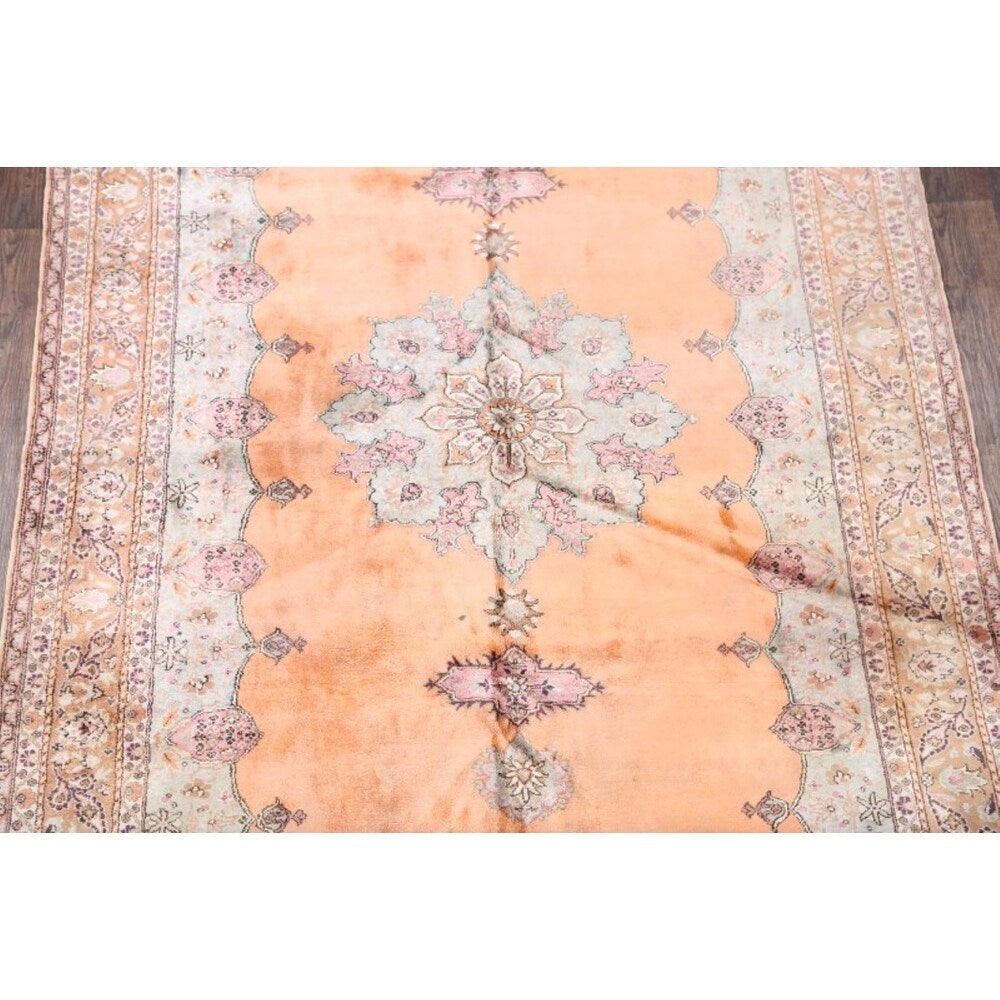 Vinttage Yahyali Turkish Oriental Geometric Hand Knotted Area Rug - 10' x 6'3"