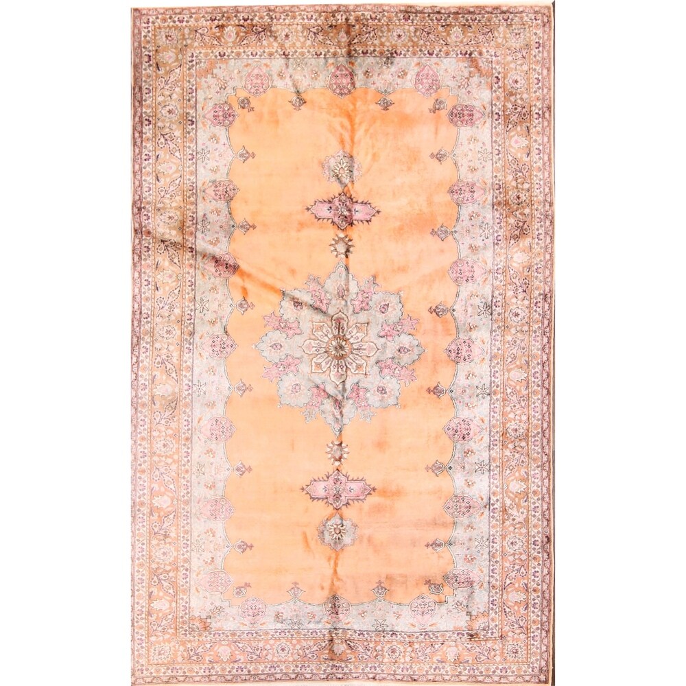Vinttage Yahyali Turkish Oriental Geometric Hand Knotted Area Rug - 10' x 6'3"