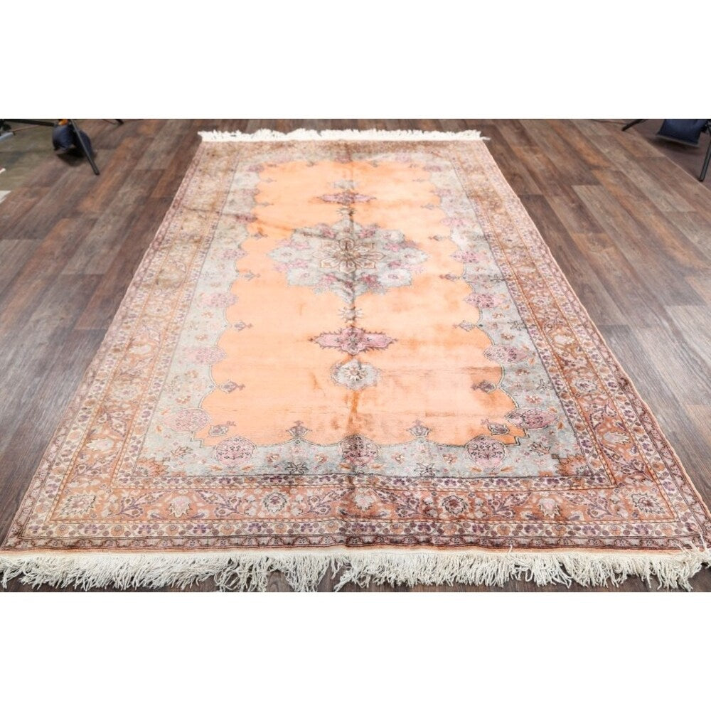 Vinttage Yahyali Turkish Oriental Geometric Hand Knotted Area Rug - 10' x 6'3"