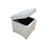 Modern Faux Leather Storage Cube Ottoman