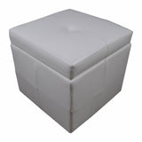 Modern Faux Leather Storage Cube Ottoman