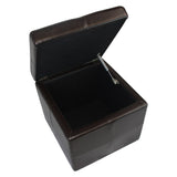 Modern Faux Leather Storage Cube Ottoman