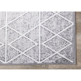 Victoria Collection - Grey Faded Geometric Design Rug