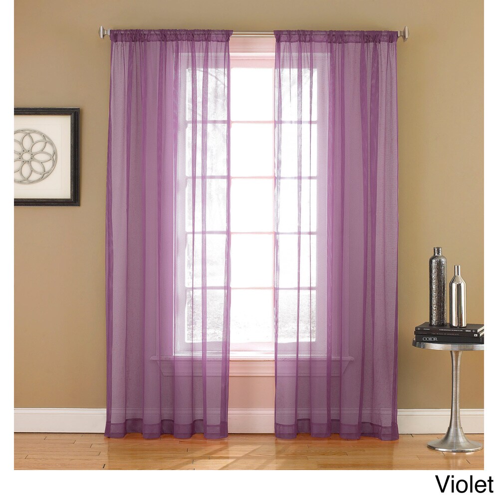 Links Sheer Mesh 84-inch Rod Pocket Curtain Panel - 84"