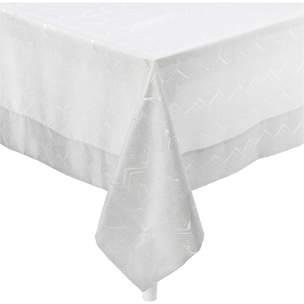 Violet Linen Princess Zig Zag Vertical Stripes Chevron Tablecloth