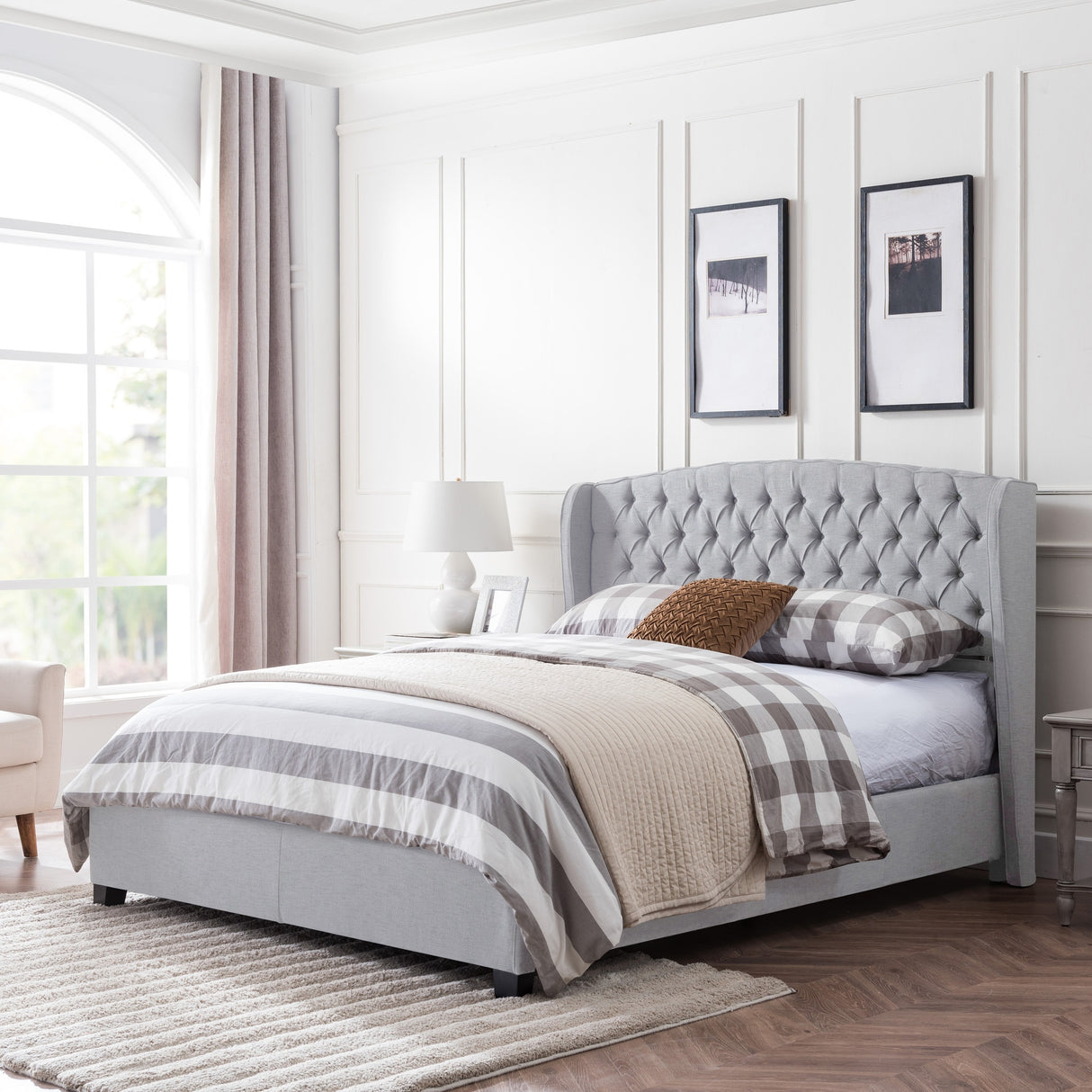 Virago Upholstered Low-profile King Platform Bed by Christopher Knight Home