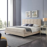 Eveleth Modern Upholstered King Bed Platform by Christopher Knight Home