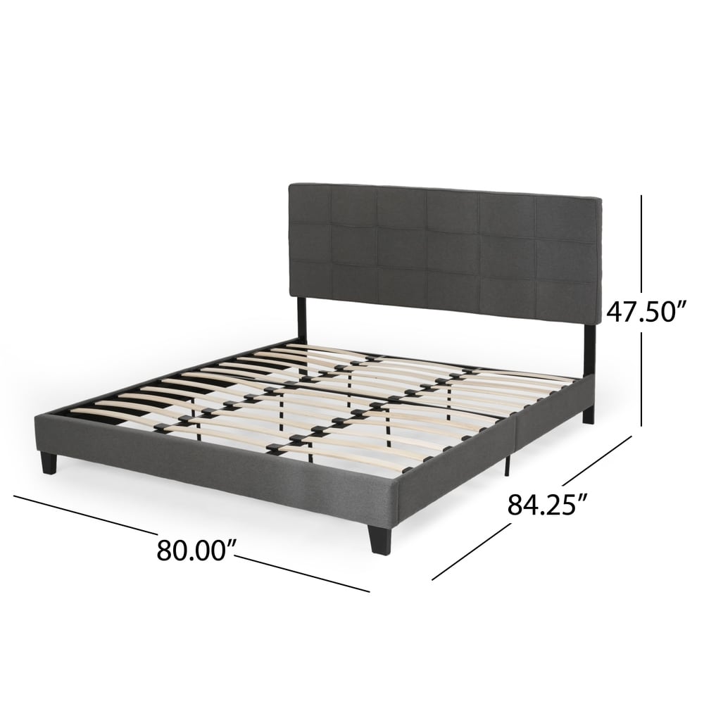 Eveleth Modern Upholstered King Bed Platform by Christopher Knight Home