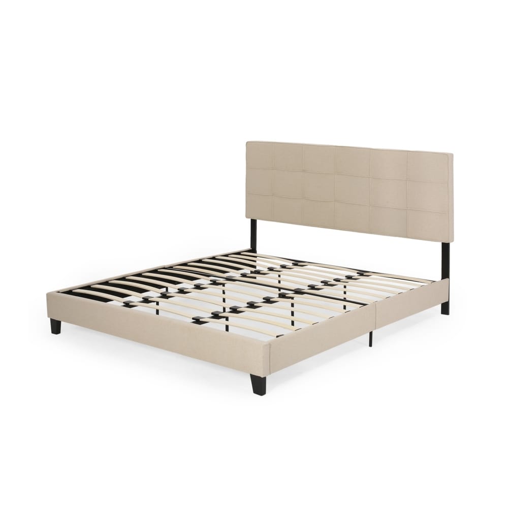 Eveleth Modern Upholstered King Bed Platform by Christopher Knight Home