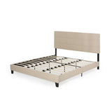 Eveleth Modern Upholstered King Bed Platform by Christopher Knight Home