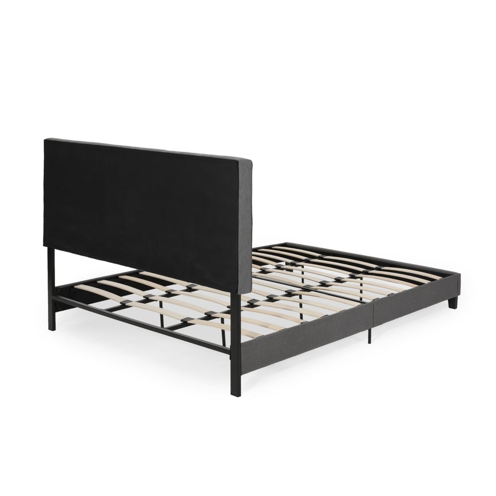 Eveleth Modern Upholstered King Bed Platform by Christopher Knight Home