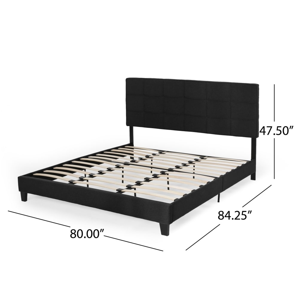 Eveleth Modern Upholstered King Bed Platform by Christopher Knight Home
