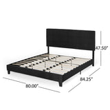 Eveleth Modern Upholstered King Bed Platform by Christopher Knight Home