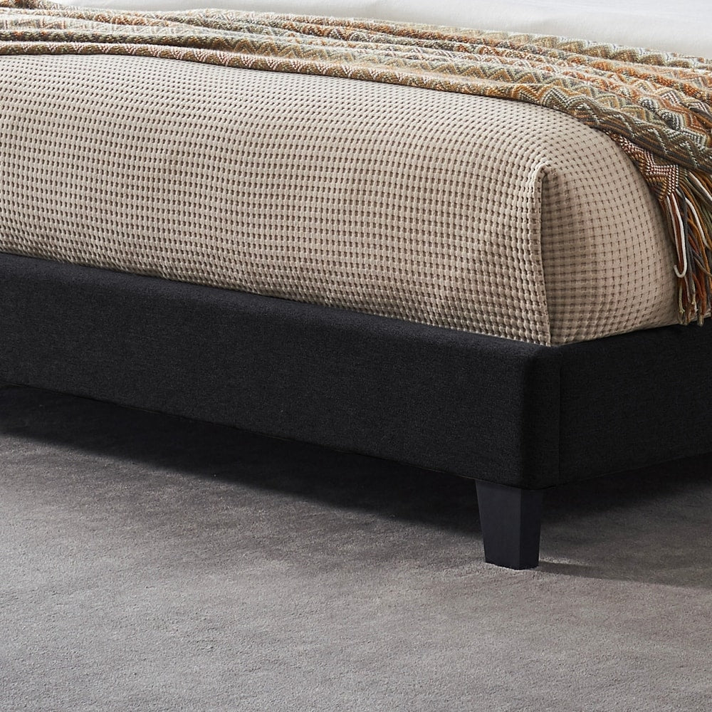 Eveleth Modern Upholstered King Bed Platform by Christopher Knight Home