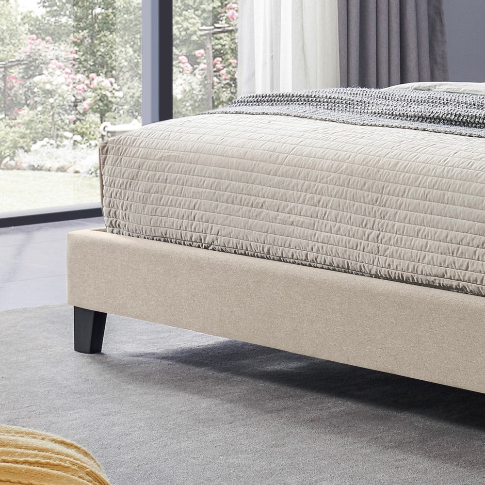 Eveleth Modern Upholstered King Bed Platform by Christopher Knight Home