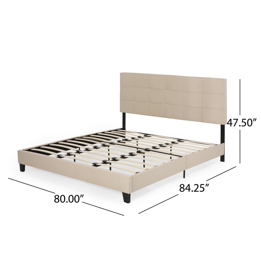 Eveleth Modern Upholstered King Bed Platform by Christopher Knight Home