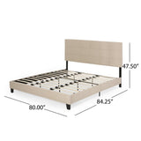 Eveleth Modern Upholstered King Bed Platform by Christopher Knight Home