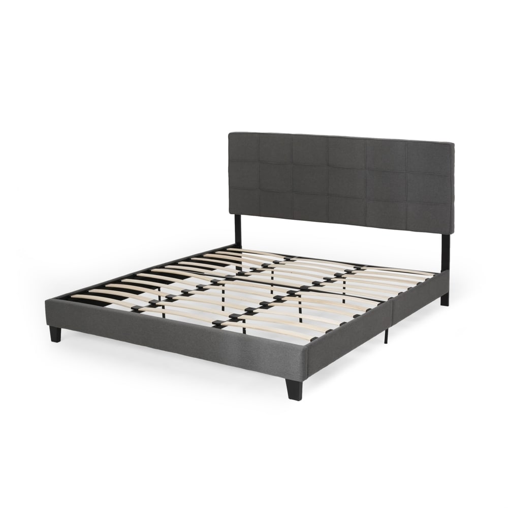 Eveleth Modern Upholstered King Bed Platform by Christopher Knight Home