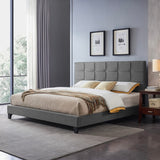 Eveleth Modern Upholstered King Bed Platform by Christopher Knight Home