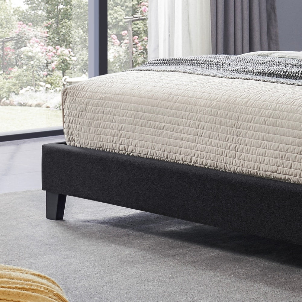 Eveleth Modern Upholstered King Bed Platform by Christopher Knight Home