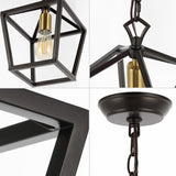 Virginia 8" 1-Light Vintage Farmhouse Iron Chain Pagoda LED Pendant, by JONATHAN Y